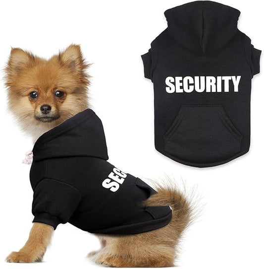 Dog Hoodie Security Dog Sweater Soft Brushed Fleece Pet Clothes Hoodie Sweatshirt with Pocket Sweaters for Small Dogs(XS)