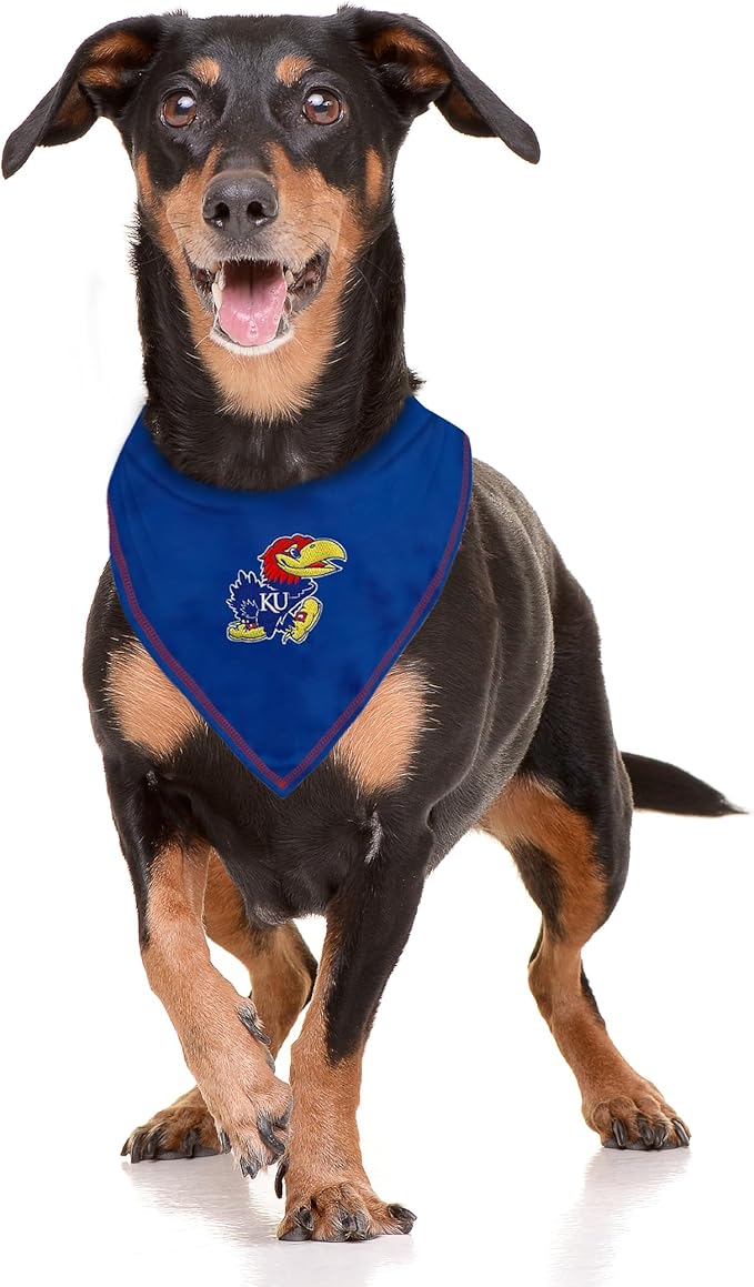 Pets First NCAA Kansas Jayhawks TIE Bandana, Size Large/X-Large. Dog Bandana Scarf Bib for Pet Cat Dog. The Ultimate Game-Day, Party Bandana (Pack of 2)