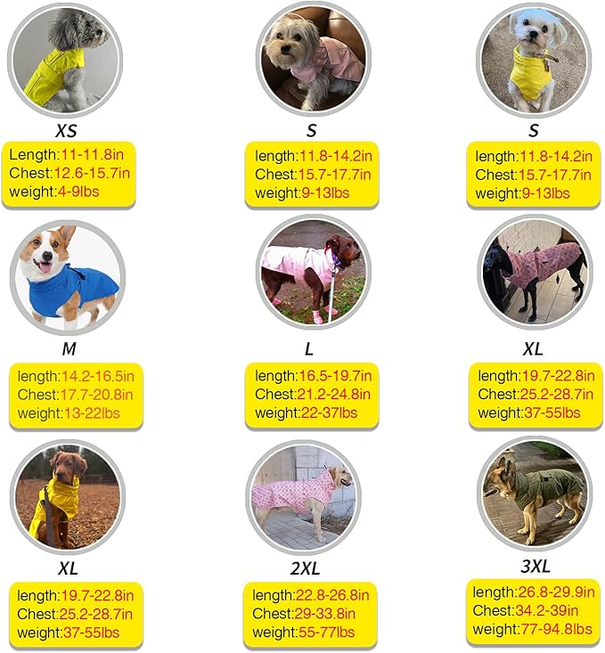 Adjustable Waterproof Dog Raincoat for Dogs,Lightweight Pet Rain Jacket Puppy Clothes with Reflective Strip for Small Medium Large Dogs (Yellow, X-Large)