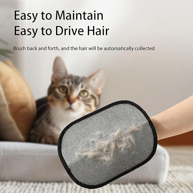 Pet Hair Removal Glove for Cats & Dogs, Electrostatic Reusable Magic Brush Pet Hair Remover Tool for Couch, Furniture,Car Seat,Pet Grooming