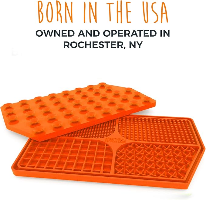 Mighty Paw Dog Lick Pad - Anxiety Alleviation - Strong Suction - Enhanced Paw Grooming - BPA-Free Silicone - Slow Feeding Lick Pad - Dental Health - Dishwasher Safe - Food Safe Silicone Dog Food Mat