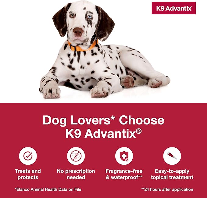 K9 Advantix Flea, Tick & Mosquito Prevention for Dogs 21-55 lbs. | Flea Drops for Large Dogs | Apply Monthly | 2 Treatments