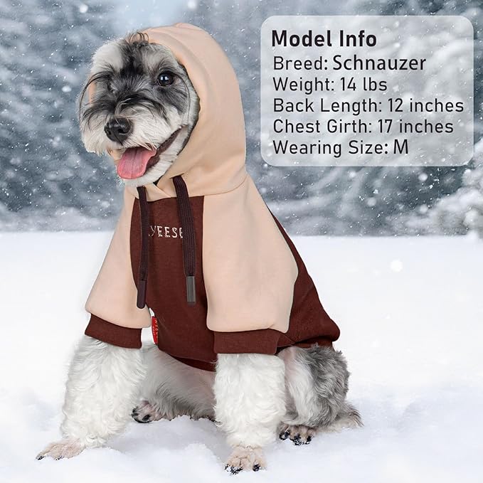 KYEESE Dog Hoodie Stretchy Pets Sweater with Leash Hole Pet Clothes with Drawstring Pets Coat for Cold Weather Warm Dog Clothes for Large Dogs Soft Pet Sweatshirt Comfort Dogs Winter Coat