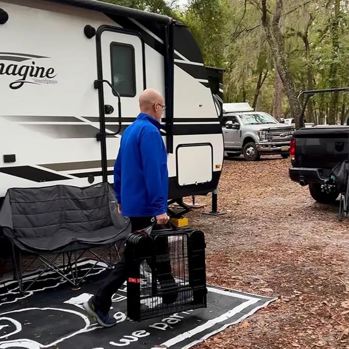 FXW Easy-Carry Straps, Fit 8-Panel of All Heights Dog Playpen, Designed for RV Trips, Orange│Patent Pending