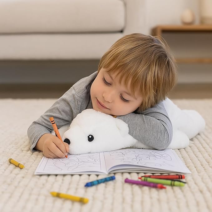 Large Plush Polar Bear Stuffed Animal – 20" Soft White Cuddly Toy for Kids, Toddlers & Polar Bear Lovers – Adorable Sleeping Pillow Buddy for Bedtime, Travel & Gifting