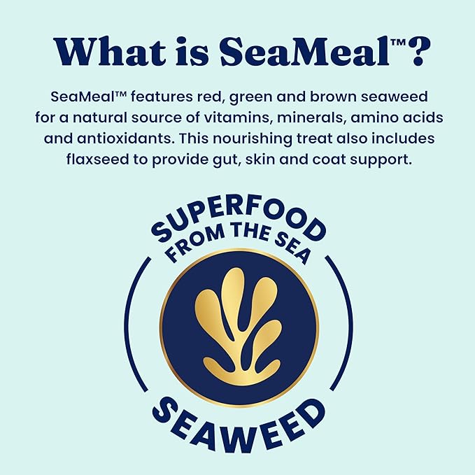 SeaMeal Squeeze Tuna Lickable Cat Treat with Seaweed for Skin, Coat, Digestive & Immune Health - Natural, Holistic, Grain-Free (4 Squeezes)