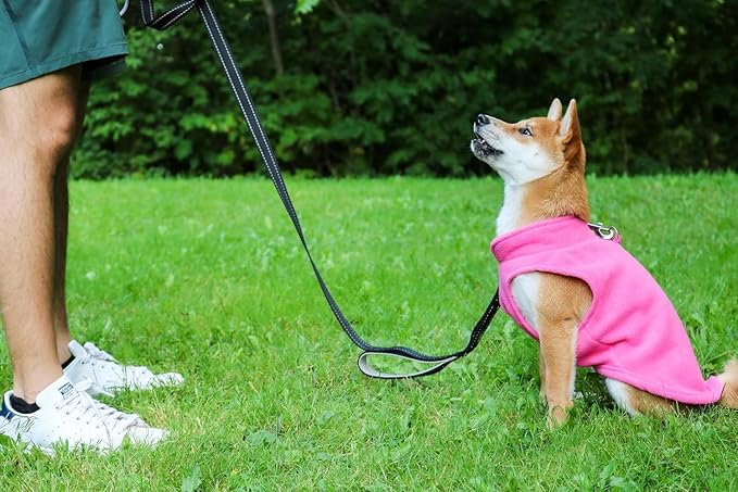 JACKO & CO - Fleece Vest Dog Sweater with Leash Ring - Soft, Warm & Lightweight Pullover Coat for Small & Medium Dogs, Puppies & Cats - Cozy Fall/Winter/Spring Pet Jacket (Pink, XX-Large 25-35lbs)