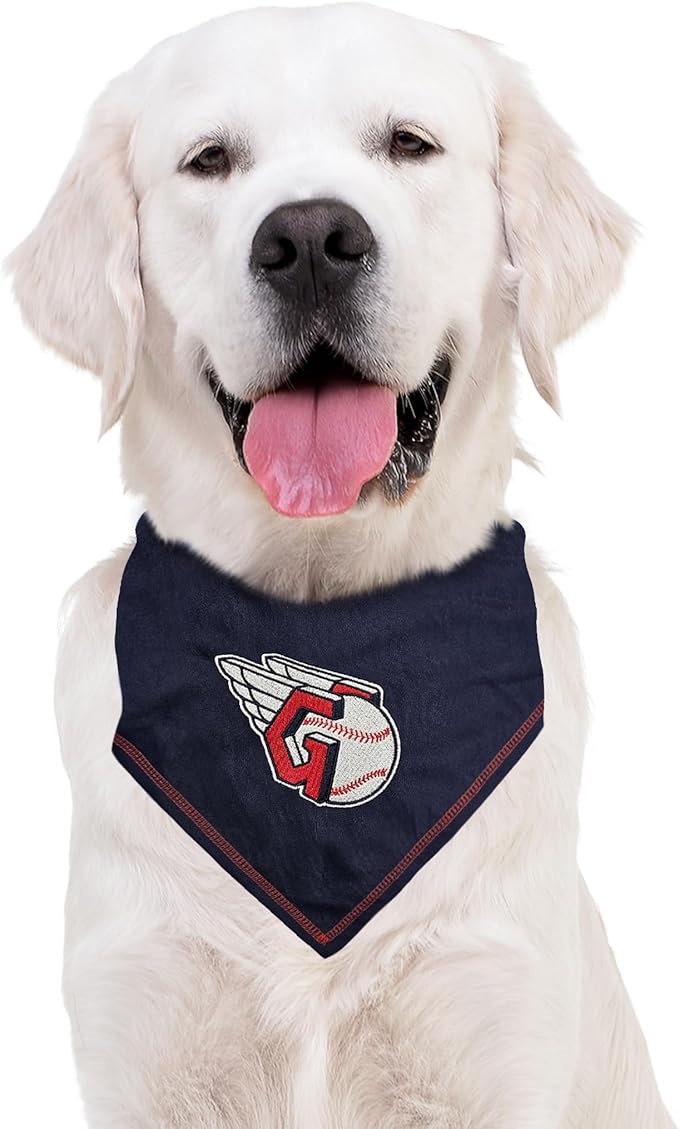 Pets First MLB Cleveland Guardians TIE Bandana, Small/Medium. Dog Bandana Scarf Bib for Pet Cat Dog. The Ultimate Game-Day, Party Bandanna, Birthday Event