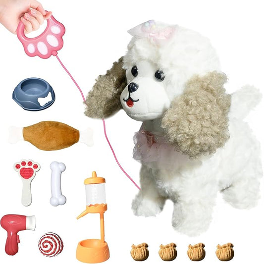 Puppy Toys for Kids, Toy Dogs That Walk and Bark, Walking Dog Toy for Kids with Leash, Interactive Stuffed Puppy with Remote Control, for Girls and Boys Aged 3-7 Year Old
