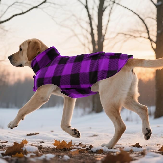 ASENKU Dog Jacket Plaid Reversible Reversible Dog Vest Waterproof Cold Winter Clothes Pet Apparel for Small Medium Large Dogs (XS, Purple)