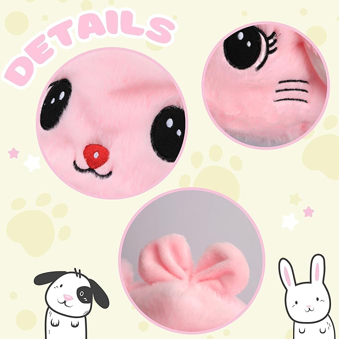 Animal Hat with Ears Moving Jumping Pop Up Beating Hat Plush Holiday Cosplay Dress Up Funny Gift for Kids