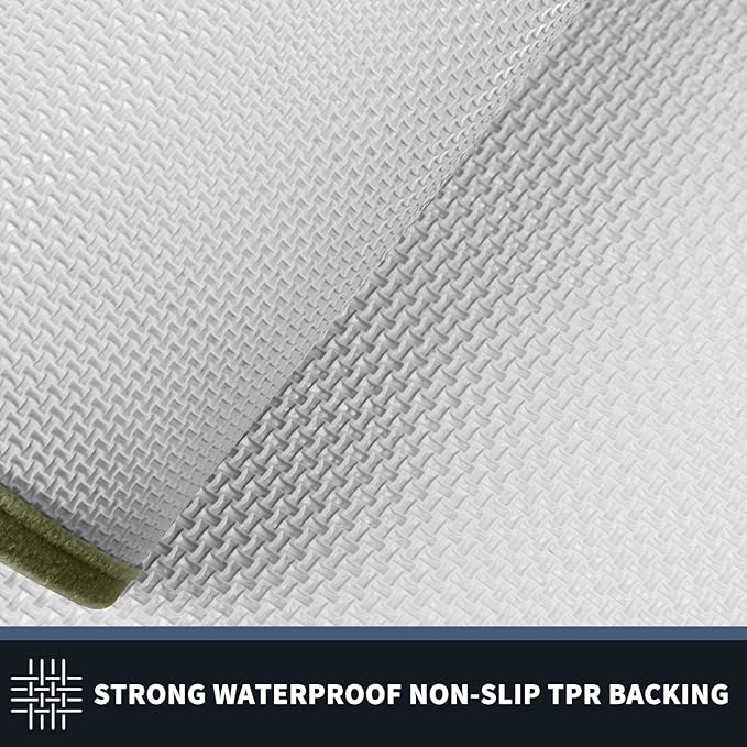 PURRUGS Dirt Trapping Door Mat 34" x 60", Non-Slip/Skid Machine Washable Entryway Rug, Shoes Scraper, Area Rug, Super Absorbent Welcome Mat for Muddy Wet Shoes and Paws, Budding Green & Sage Green