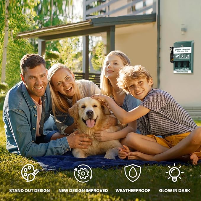 ALAGPRO® Pet Waste Station Bag Dispenser Outdoor Dog Waste Station with Hand Sanitizer Bottle, Dog Poop Station with Free 600 Roll Waste Bags for Backyard, Park & HOA's