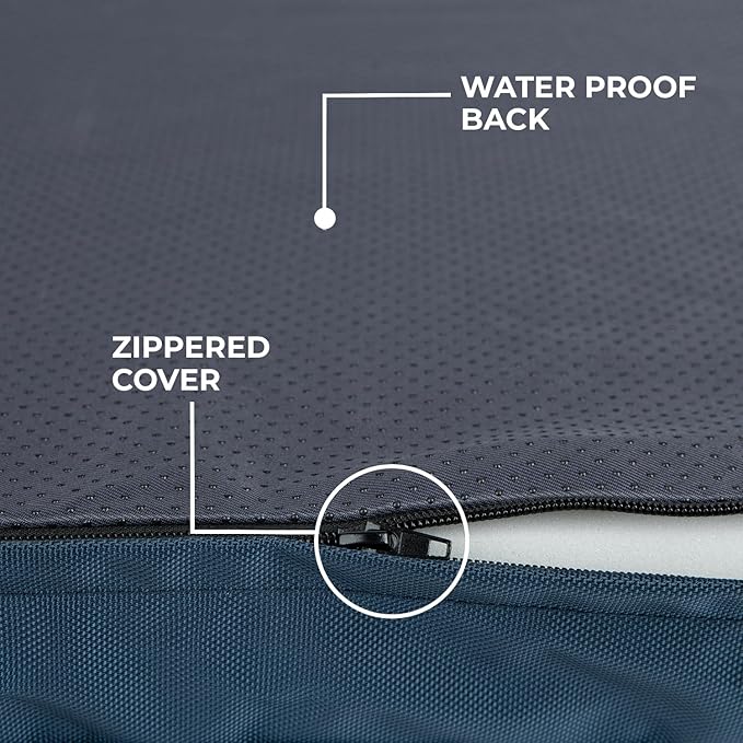 Best Pet Supplies Dog House Bed Crate Mat Tent Indoor Round Soft Plush for Small, Medium, and Large Breeds - Blue, 24 x 16 x 3