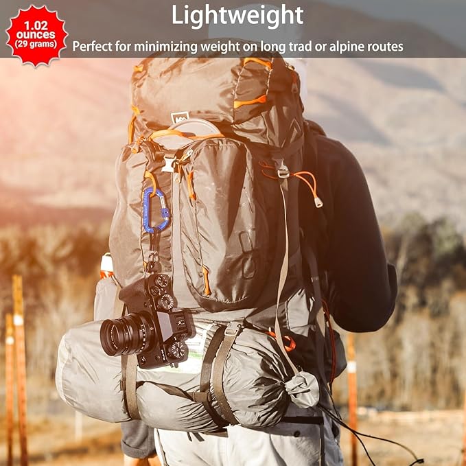 Gabbro Carabiner Clips Heavy Duty, | Wiregate Snap, Screw Locking, Aluminum, Lightweight Caribeener | for Hammock, Hiking, Camping, Water Bottle, Dog Leash Harness, Keychains