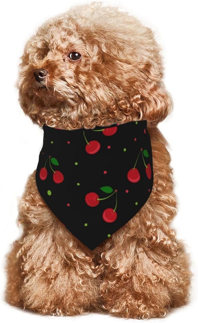 Cherry Dog Bandana Scarf Triangle Bibs Pet Accessories Cat Kerchief