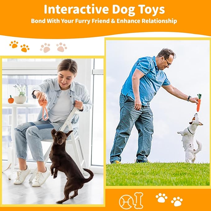 Dog Rope Toy, 8 Pack Cotton Chew Rope Toys for Dogs, Puppy Chew Toys for Teething & Boredom Relief, Tug of War Dog Toy for Small Breed Puppies