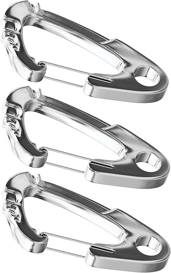 Mighty Paw Dog Tag Carabiner Clips - 3 Pack Strong Dog Clip - Weather Resistant & Easy to Clean Quick ID Holders - Easy Switch Pet Tags - Attach Keys or Poop Bag Holders - for All Size Collars