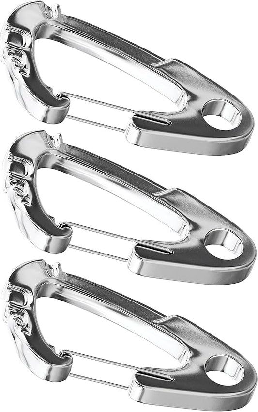 Mighty Paw Dog Tag Carabiner Clips - 3 Pack Strong Dog Clip - Weather Resistant & Easy to Clean Quick ID Holders - Easy Switch Pet Tags - Attach Keys or Poop Bag Holders - for All Size Collars