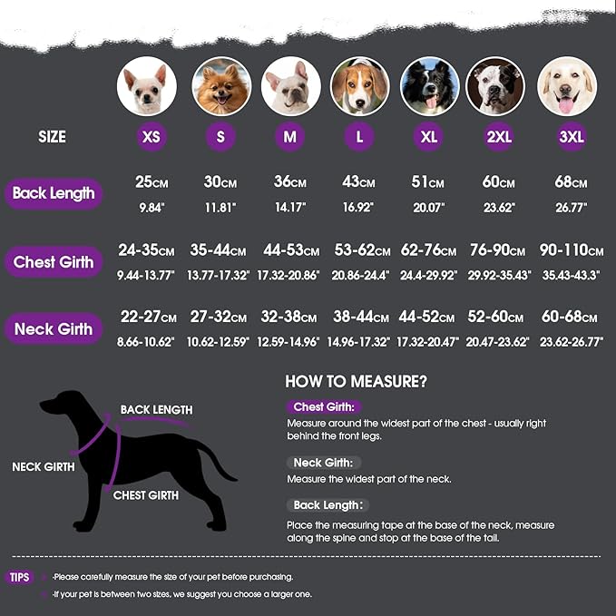 ASENKU Dog Jacket Plaid Reversible Reversible Dog Vest Waterproof Cold Winter Clothes Pet Apparel for Small Medium Large Dogs (XL, Purple)