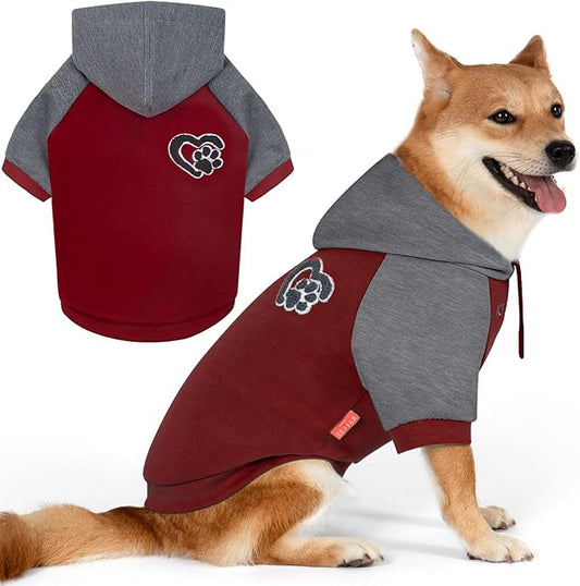 KYEESE Dog Hoodie Stretchy Cat Sweater Comfort Pet Sweatshirt with Drawstring Dogs Winter Coat for Cold Weather Warm Pet Clothes Soft Dog Clothes for Small Dogs Cat Coat with Leash Hole