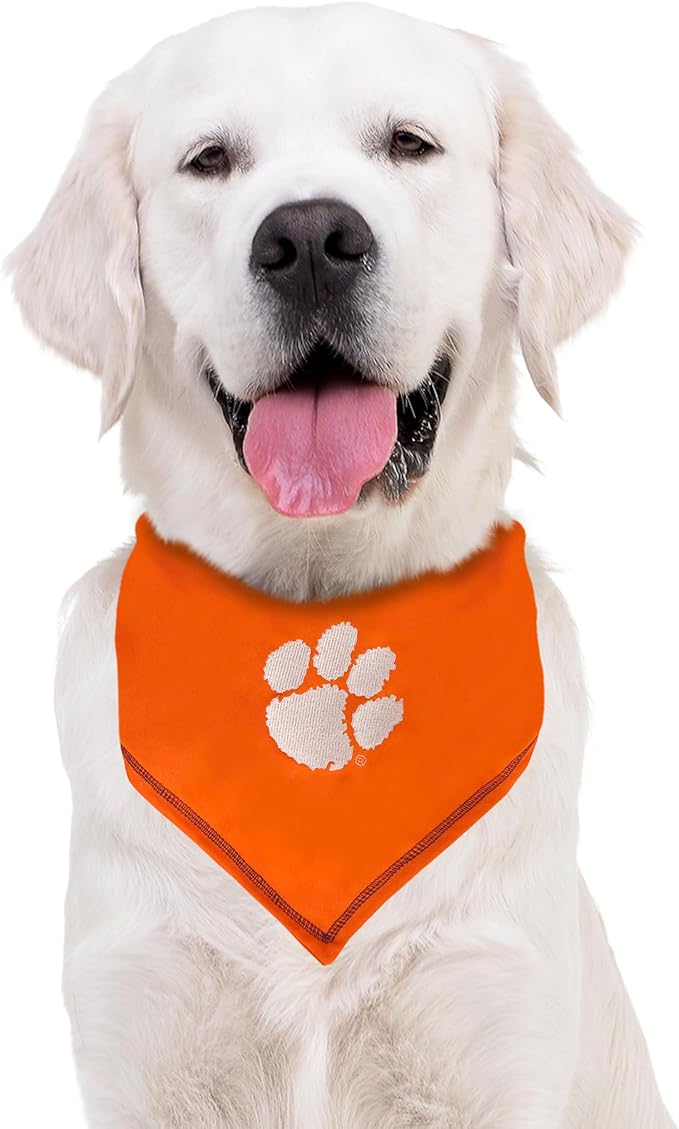 Pets First NCAA Clemson Tigers Tie Bandana, Large/x-Large. Dog Bandana Scarf Bib for Pet Cat Dog. The Ultimate Game-Day, Party Bandana (CL-3550-L-XL)