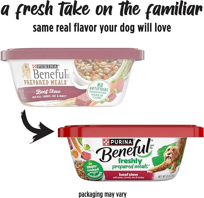 Purina Beneful Gravy Wet Dog Food, Prepared Meals Beef Stew - (8) 10 oz. Tubs