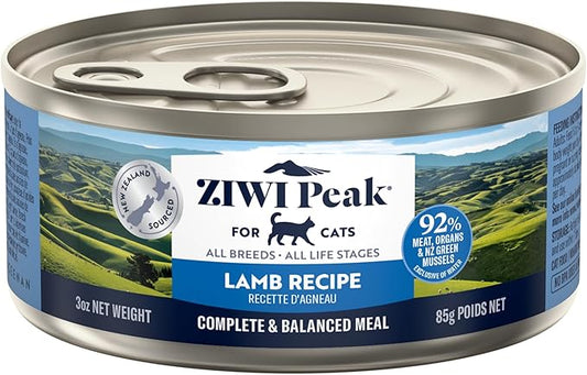 ZIWI Peak Wet Cat Food – All Natural, High Protein, Grain Free, Limited Ingredient, with Superfoods (Lamb, Case of 24, 3oz Cans)