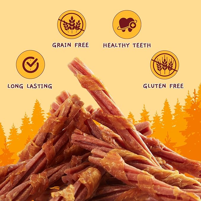 Jungle Calling Dog Treats, Chicken Wrapped Collagen Sticks Chewy Treat, Beef Lung Flavor, Chews Stick for Small Medium Breed Dogs Chewers, Chew Snack Healthy Easy to Digest Teeth Cleaning,14.1 oz