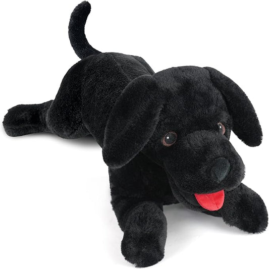 LotFancy Dog Stuffed Animal, 21 inch Black Lab Plush Dog, Realistic Stuffed Puppy Plush Toy for Kids