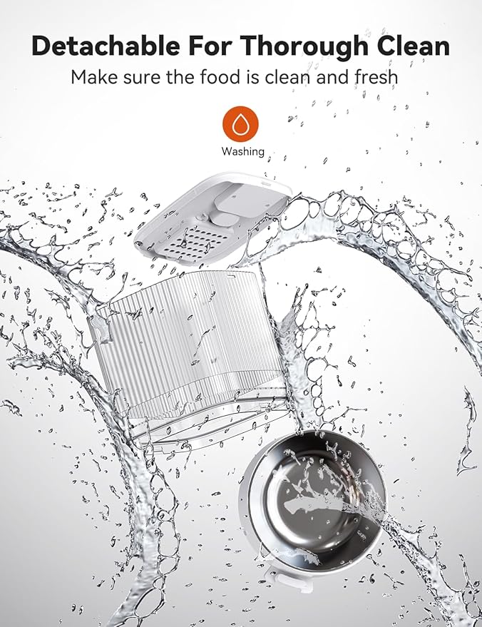 WOPET Automatic Cat Feeder, 4L Automatic Dog Feeder with 180-Day Battery Life, Programmable Cat Food Dispenser with Stainless Steel Bowl，1-6 Meals Per Day