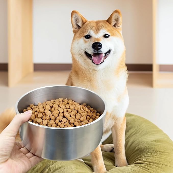 LIANLAI Stainless Steel Dog Bowls, Rust-Resistant Pet Bowls, Non Slip Dog Water Bowl, Versatile Feeding Bowls（40 oz