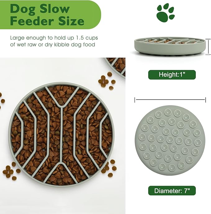 Slow Feeder Dog Bowls Silicone Maze Food Bowl Feeders Pet Puzzle Lick Mat to Slow Down Eating for Small Breed Size Dogs