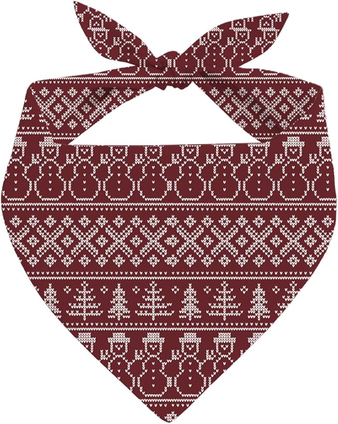 Dog Bandanas, Christmas Dog Bandanas, Pixel Snowman Christmas Pet Bandana, Holiday Bandana for Small Medium Dogs, Pet Triangle Scarf