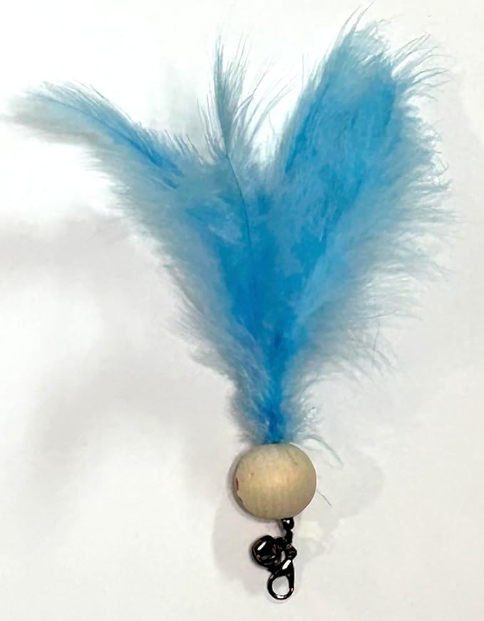 Interactive Cat Teaser Wand with Feather Attachments, Multi-Color Toys, 8 Piece Set