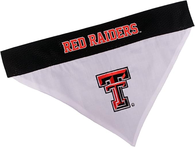 Pets First Collegiate Pet Accessories, Reversible Bandana, Texas Tech Red Raiders, Small/Medium
