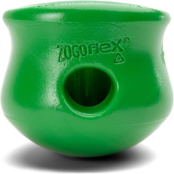 WEST PAW Toppl Durable Dog Treat Puzzle Toy for Small to Medium Dogs- Engaging Interactive Chew Toy for Mental Stimulation, Slow Feeding- Quarter Cup Capacity - Clover Green, Small