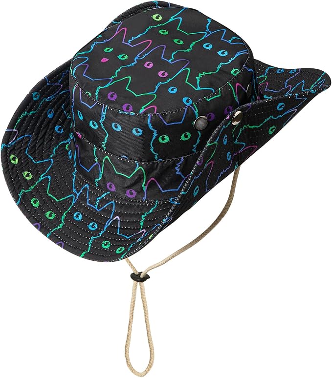 Psychedelic Bucket Hat Fisherman Cap for Women Men, Trippy Art Casual Travel Beach Sun Hats for Summer