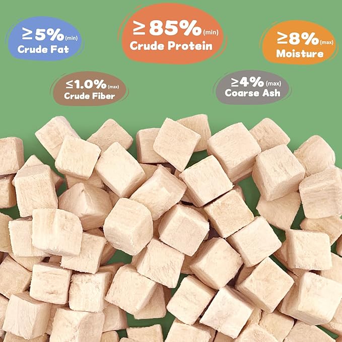 Freeze Dried Chicken Cat and Dog Treats 7.1 OZ – Single Ingredient Chicken Meat High Protein, Bite-Sized Pet Training Snacks or Food Topper for Small Dogs Cats
