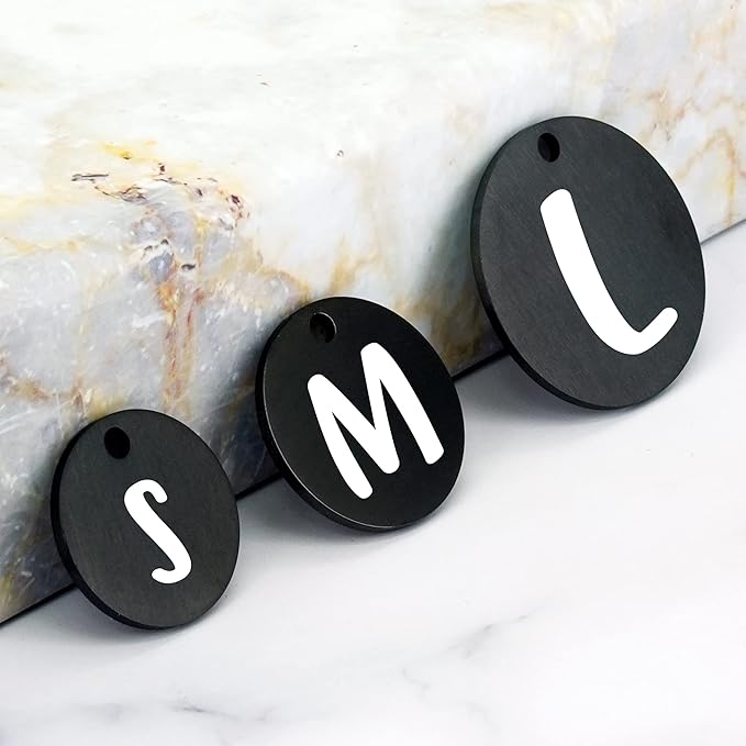 Ultra Joys Custom Personalized Dog ID Tag - Brushed Stainless Steel Round, Black Medium