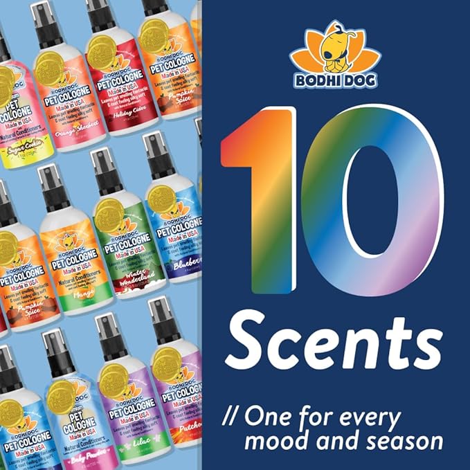 Bodhi Dog Premium Dog Cologne - Deodorizing Dog Perfume & Conditioner for Dogs & Cats - Natural Long Lasting Spray - Keeps Pets Fresh All Day - Gentle & Safe Formula, Made in USA (Lilac 8 Fl Oz)