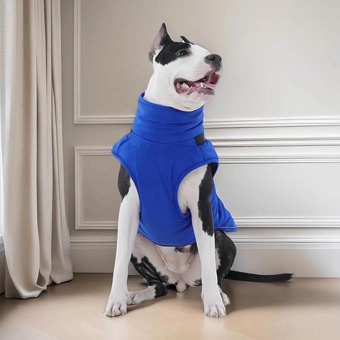 Kuoser Dog Coat, Dog Jackets for Large Dogs, Doggie Winter Coat for Cold Weather, Warm Snow Jacket Pet Apparel Clothes for Great Dane, Blue XXXL