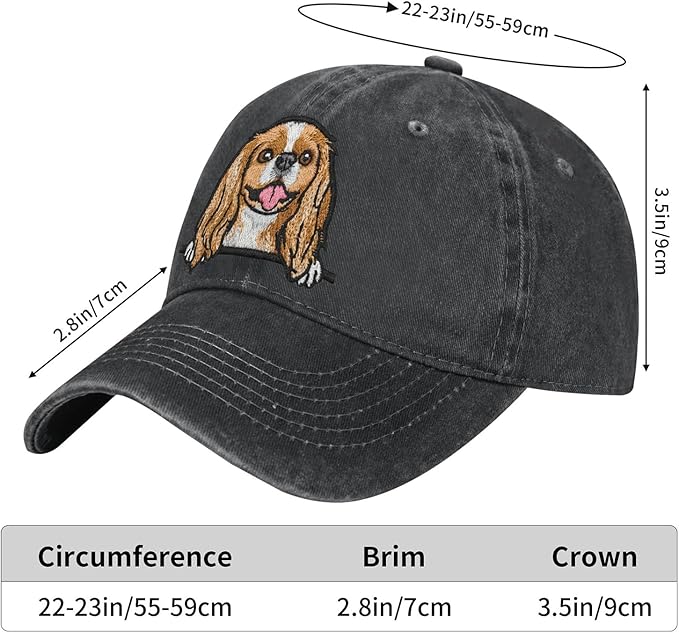 Dog Lover Gifts, Cavalier King Charles Spaniel Embroidered Dog Baseball Hats for Men Women