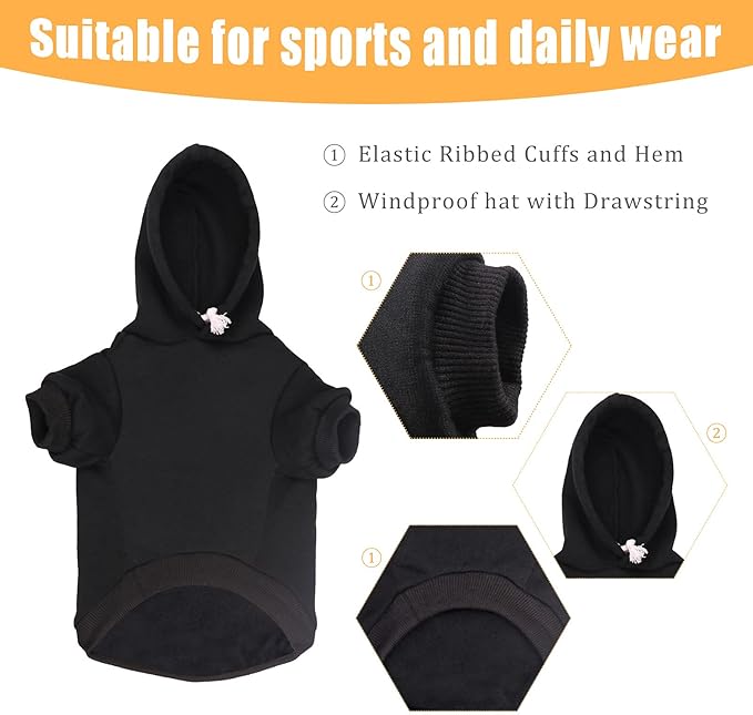 Security Dog Sweater Soft Brushed Fleece Clothes Hoodie Sweatshirt with Pocket Dog Sweaters for Large Dogs(XL)