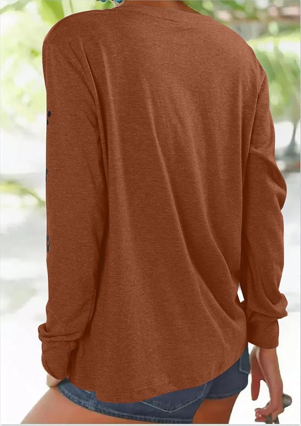 JINTING Cat Shirts for Women - Loose Fit Lightweight Long Sleeve Graphic Tee Fall Printed Crewneck Blouse Casual Tops