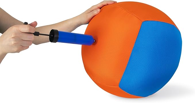 Chuckit! Big Air Fetch Ball Dog Toy (14 Inch) Herding Instincts Dog Toy, for Interactive, Non-Chewing Activities, for All Breeds, Inflating Pump Included