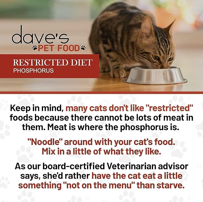 Dave's Pet Food Kidney Support Wet Canned Cat Food for Renal Health (Chicken Liver & Chicken Pate), Non-Prescription Low Phosphorus Restricted Diet 5.5 oz,(24 Pack)