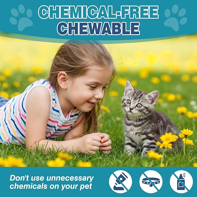 Chewable Flea Treatment for Cats Flea and Tick Prevention for Cats Chewables Fleas Chewables for Cat of All Breeds and Ages 400 Chewable Tablets