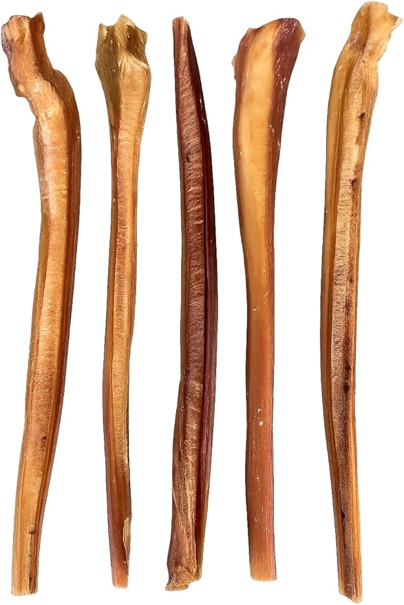Wild Wolf 12-inch Half-Cut Bully Sticks (1 Pound/~12 Sticks) 100% Natural and Full of Nutrients - Best for Small to Medium Dogs - Natural Toothbrush - Hand-Inspected and Packed with Love in The USA