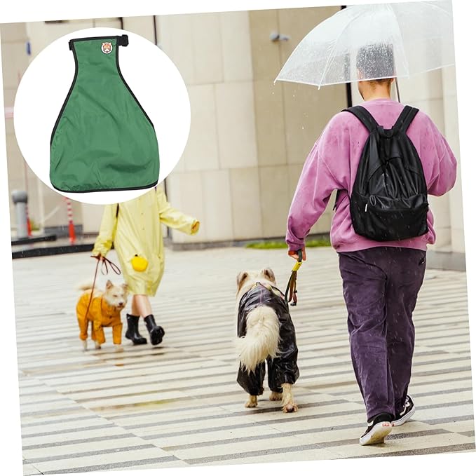 Dog Raincoat for Pets Adjustable Chest Apron Neck and Belly Cover for Cats and Dogs for Wet Weather Adventures Green